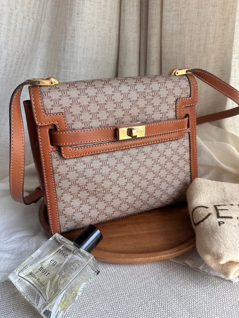 可遇不可求中古Vintage Celine稀有米花迷你凱莉包Mini Kelly - 側背包/斜背包 - 防水材質 