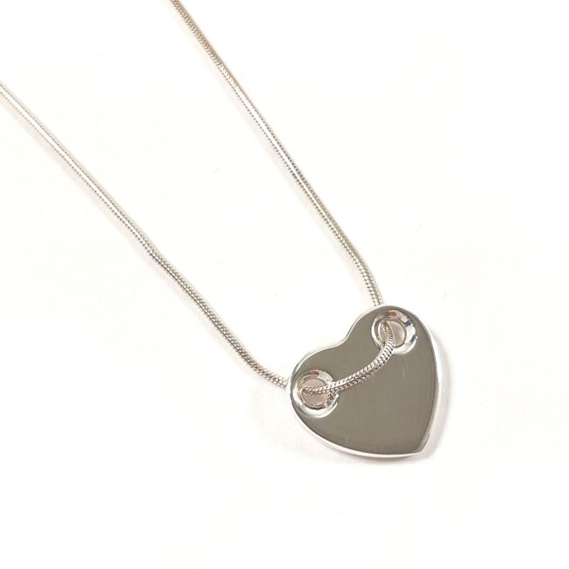 Tiffany & Co. Necklace Heart Plate Silver 925 Accessory Newly Refinished - สร้อยคอ - เงินแท้ สีเงิน