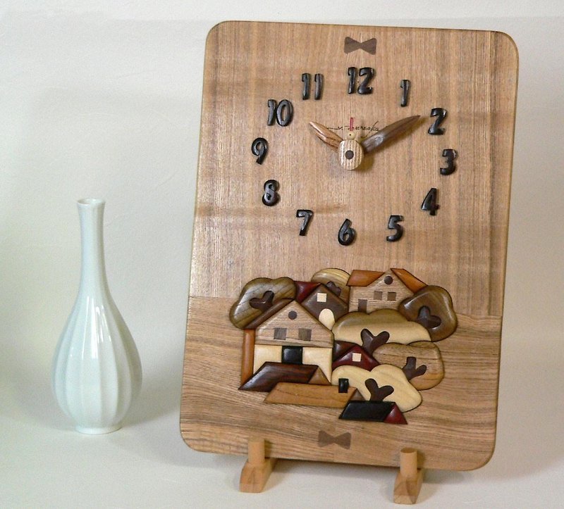 森の家　時計バージョン *Sold - 時鐘/鬧鐘 - 木頭 