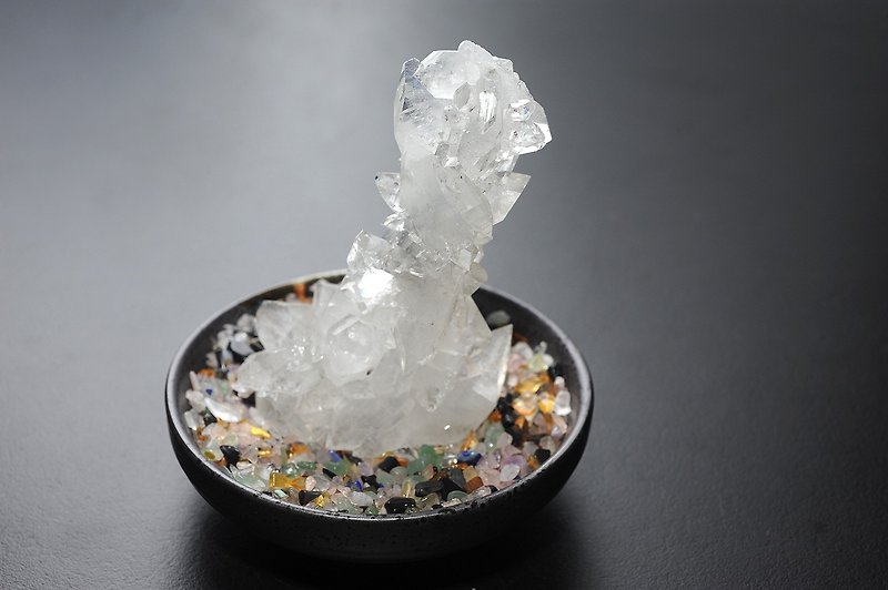 Gemstone Grade Super Flash Stone Zeolite Cluster A3 Ore/Crystal/Spiritual Practice/Lucky/Fortune/Breakthrough - ของวางตกแต่ง - คริสตัล 