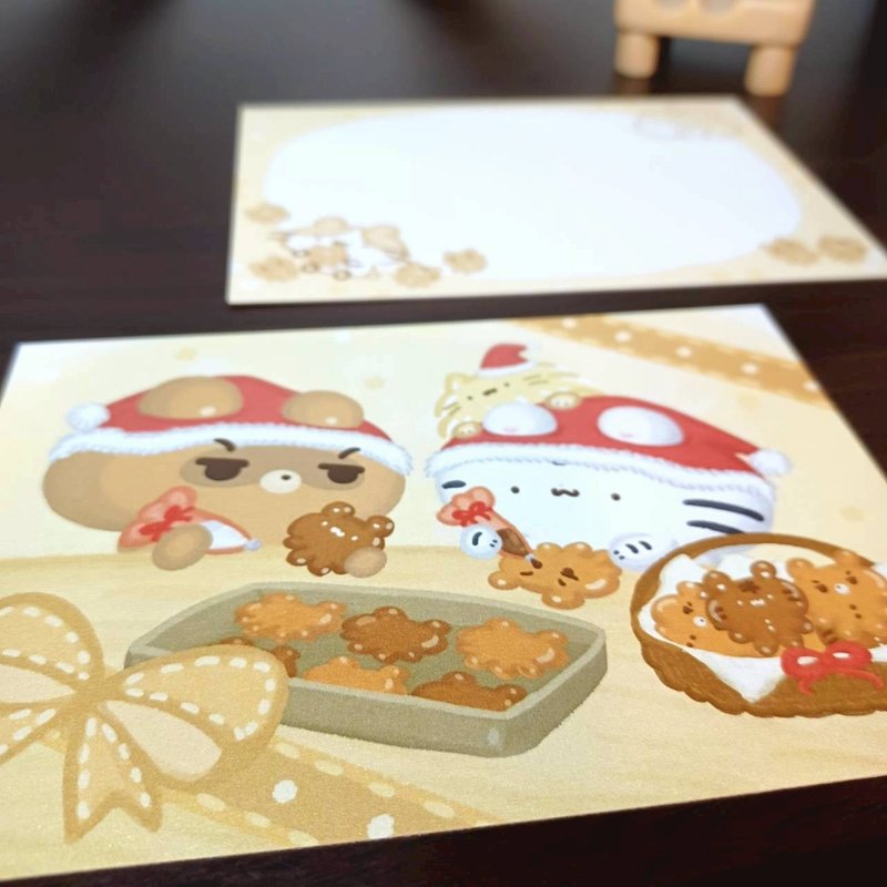 餅乾熊熊 - 聖誕明信片 - 系列14 - 卡片/明信片 - 紙 橘色