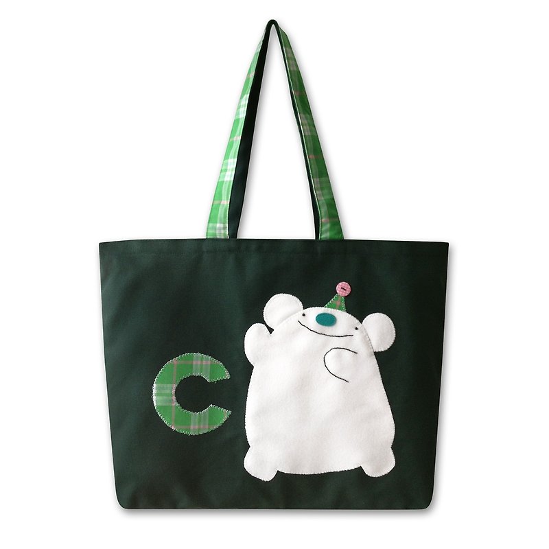 Dance the White Bear AlphaBAG MOM - Messenger Bags & Sling Bags - Cotton & Hemp Green
