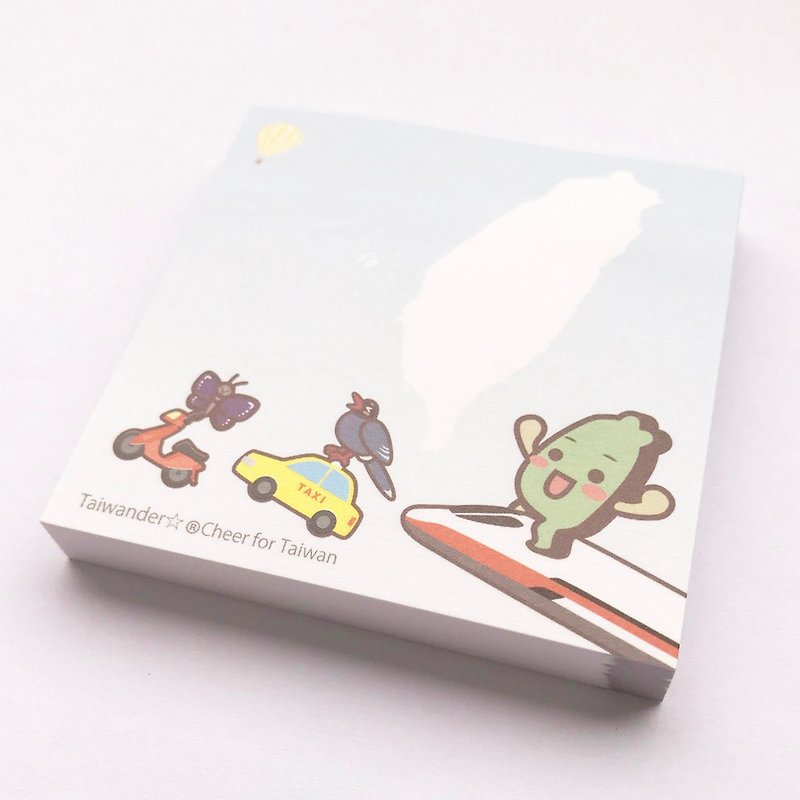Taiwan Wonder Square Sticky Notes Light Blue Taiwanese Vehicles - Sticky Notes & Notepads - Paper Blue