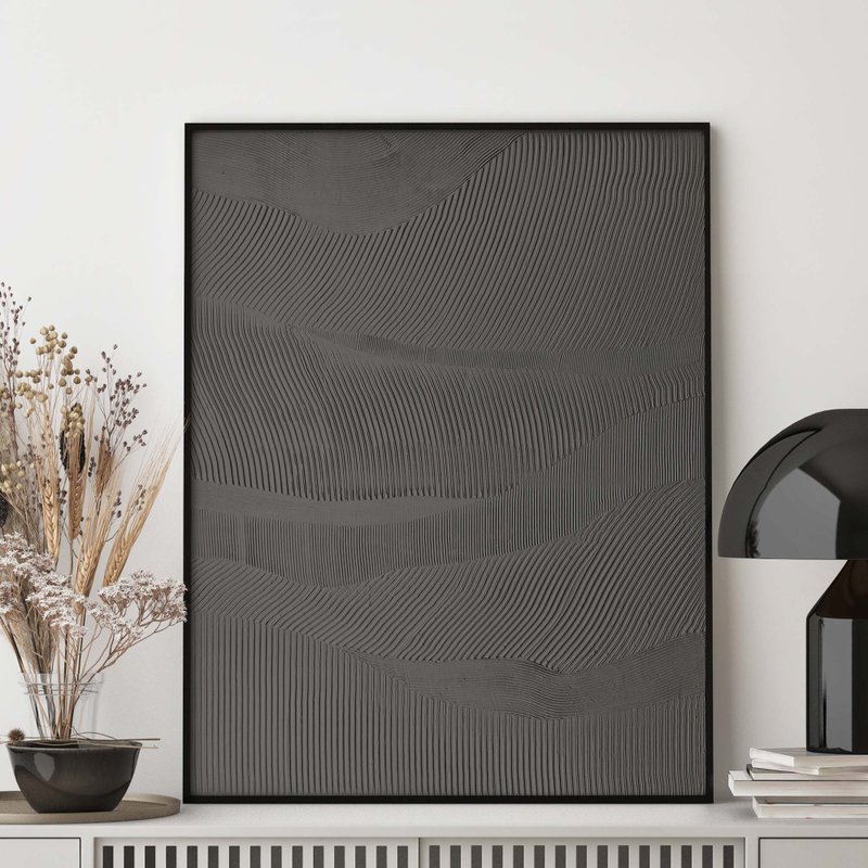 Texture Painting Gray | Gray Texture | Gray Texture Art | Gray Rye - 壁貼/牆壁裝飾 - 棉．麻 灰色