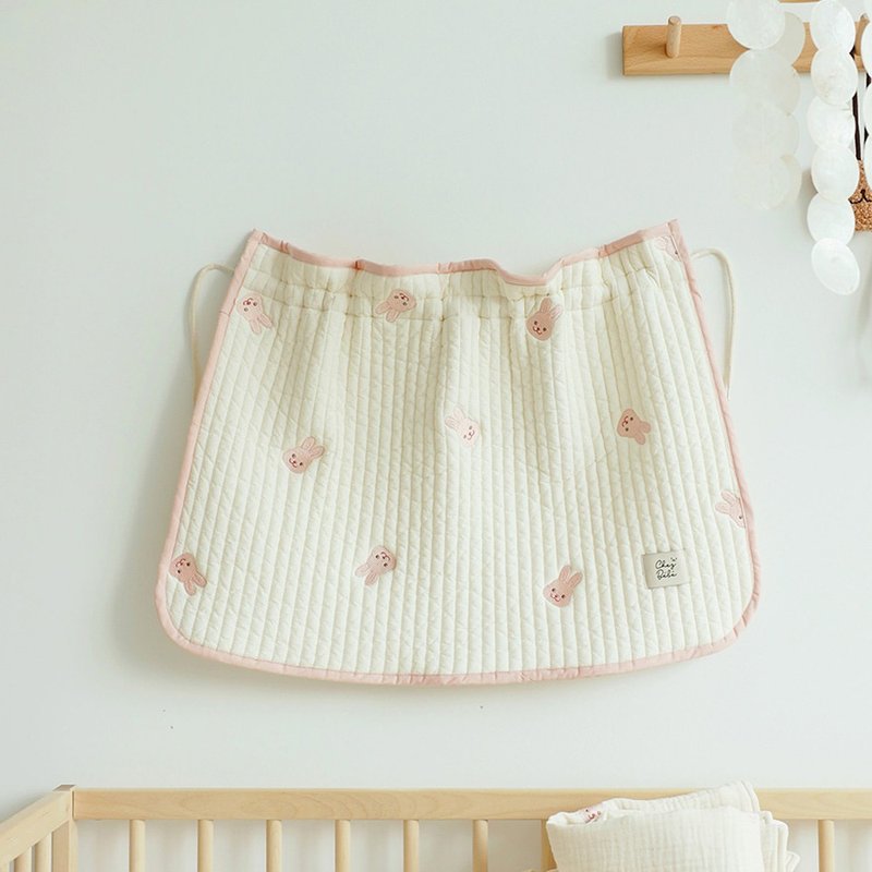 韓國Chezbebe 粉紅小兔刺繡汽車遮陽簾 - 嬰兒床/床圍/寢具 - 棉．麻 