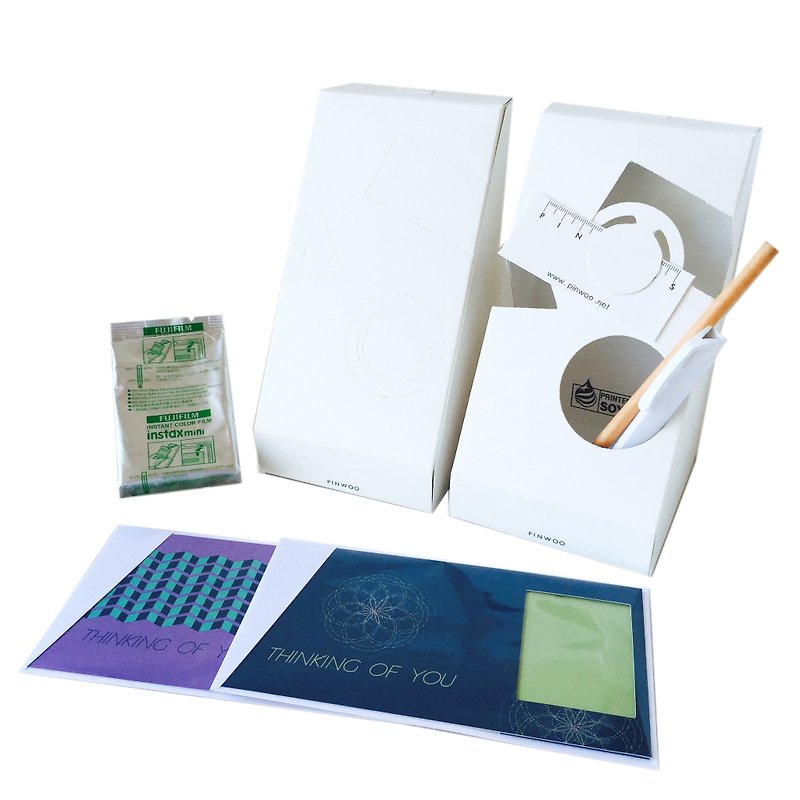 Pin Cards - 窗花系列相框卡+ 膠卷X1+ 紙鉛筆＋極簡筆筒盒 - 其他 - 紙 白色