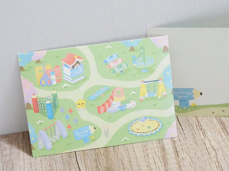 * Stationery Playground Map * 明信片 - 卡片/明信片 - 紙 綠色