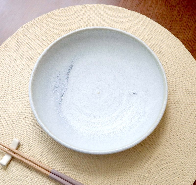 White crystal glaze shallow bowl 4 - จานและถาด - ดินเผา ขาว