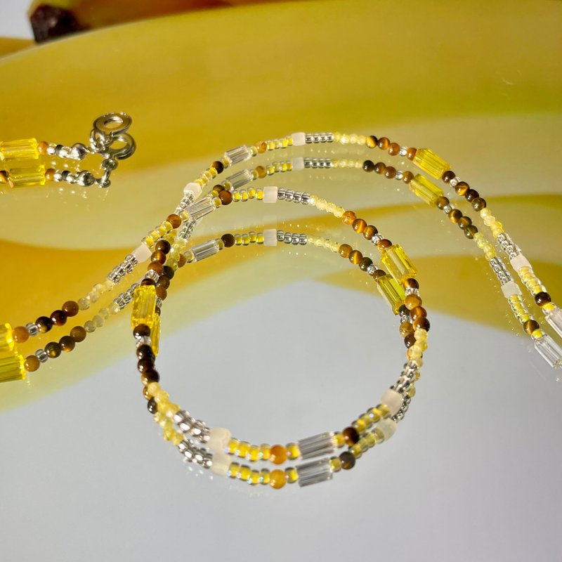 Fruit & Vegetable Collection - 025 Banana Gemstone Necklace - 項鍊 - 銀 黃色