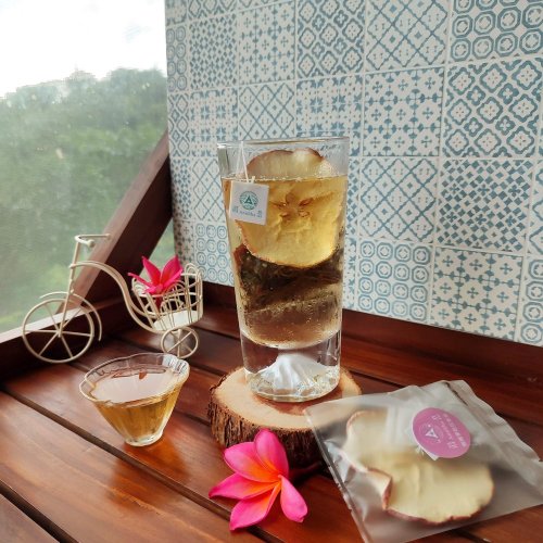 蒔嶽香草與陶 蘋果香草茶包-無糖果乾花茶-無咖啡因-自然農法香草-冷泡熱泡皆宜