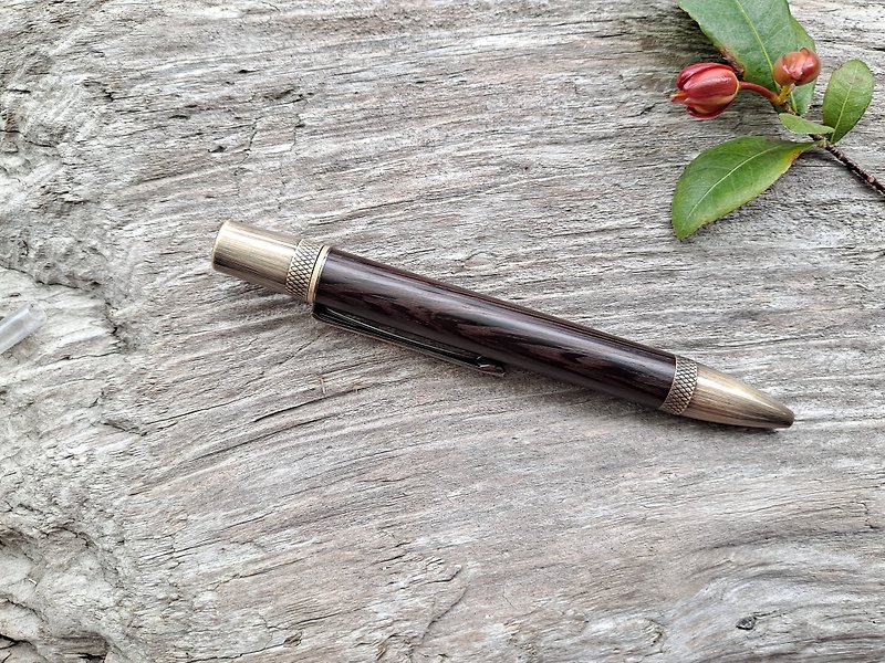 Wenge wood handmade pen top rotating ballpoint pen - ไส้ปากกาโรลเลอร์บอล - ไม้ 