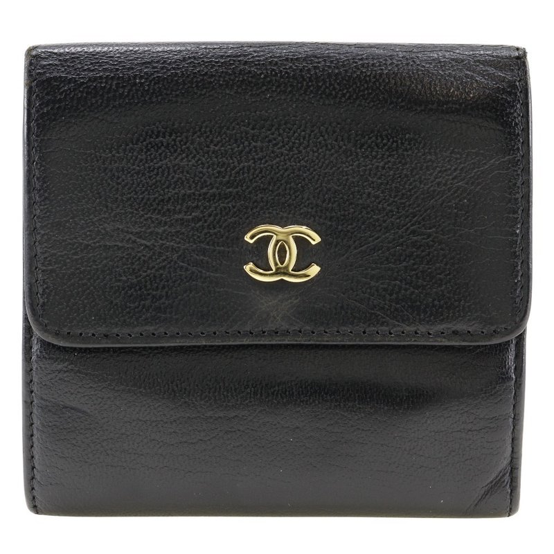 【日本直送】シャネル CHANEL ココマーク 二つ折り財布 Wホック A13456 カーフ 黒 レディース【中古】 - 錢包/皮夾/長短夾 - 真皮 黑色