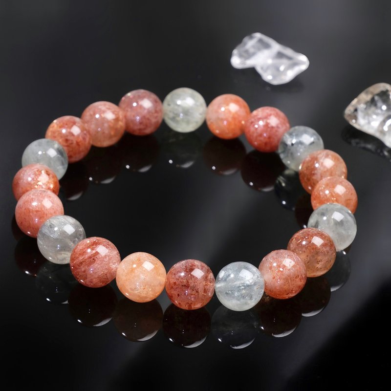 One picture, one object│#424 9.5mm Arusha Stone Crystal Bracelet, Happy Energy, Good Luck and Wealth - Bracelets - Crystal Orange