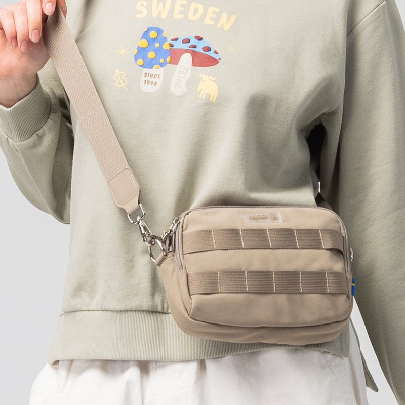 moz瑞典 駝鹿 防潑水 城市探險 斜背包(卡其綠)S - 側背包/斜背包 - 聚酯纖維 卡其色