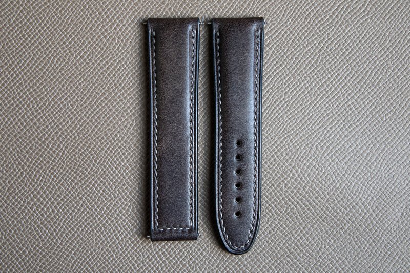 Dark Gray Museum Calf leather watch strap for Omega deployment clasp - 錶帶 - 真皮 灰色