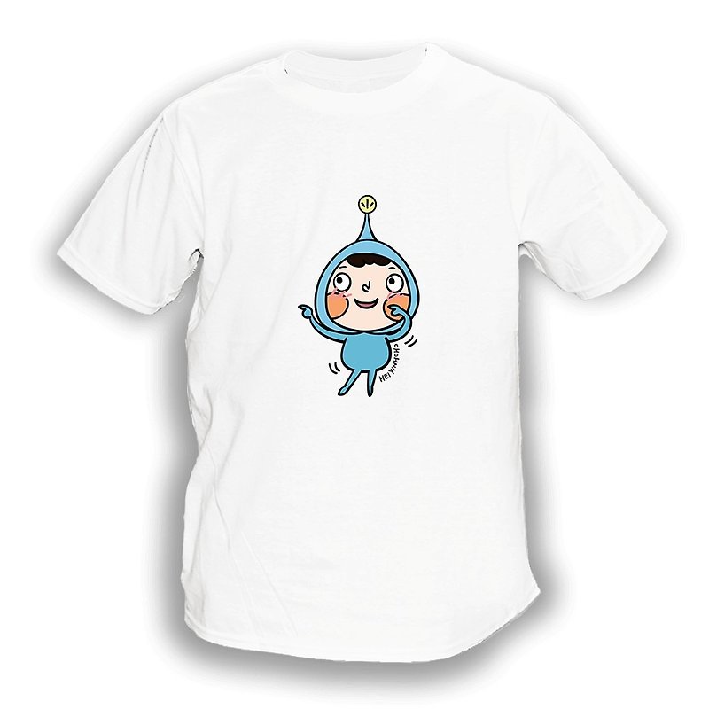 【呵呵與藍呵】T恤｜藍呵扭扭舞 - 中性衛衣/T 恤 - 棉．麻 白色