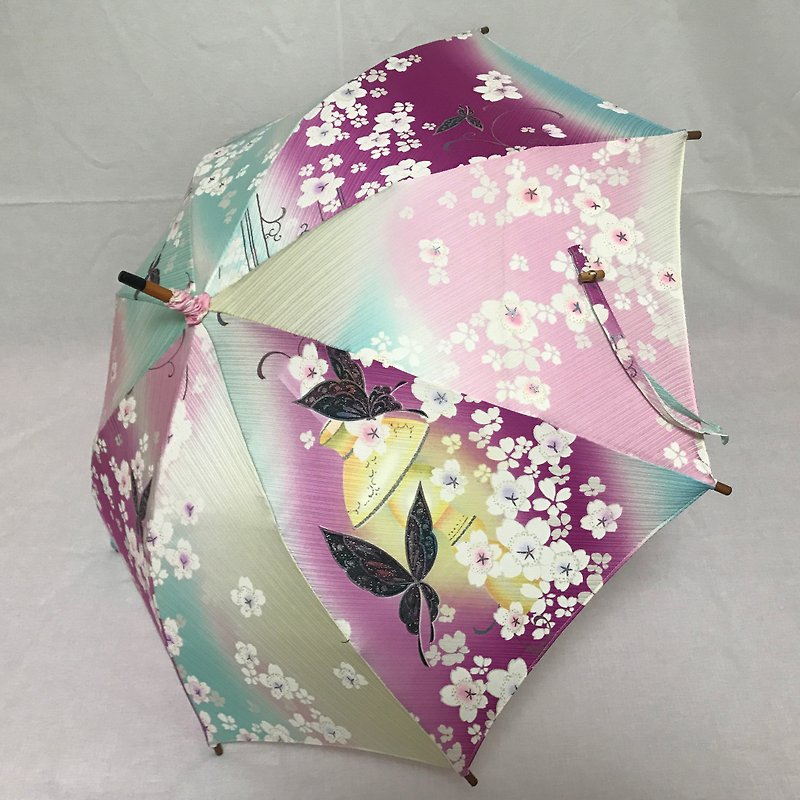 日傘　アンティークの絹の着物使用　日本の職人が手仕事で制作 #33