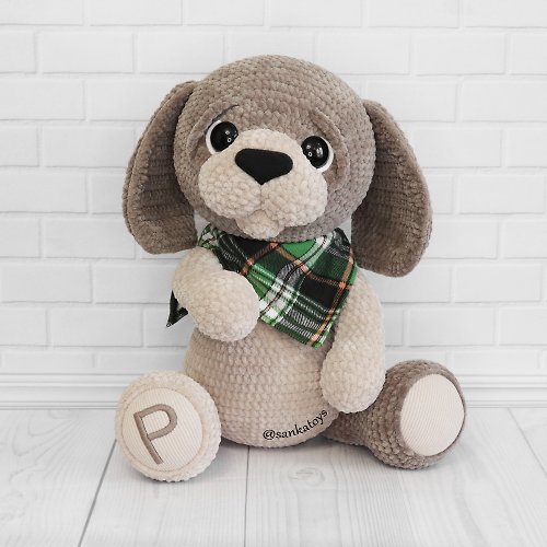 Sankatoys Plush Puppy, Newborn child gift, Handmade toy beagle