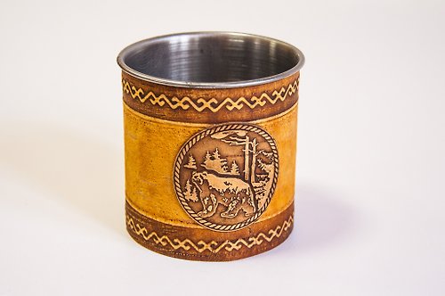 Baikal Birch Bark Camping Unique Cup Wooden Mug Gift for Dad