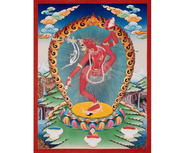 【肉筆画 手描き仏画】バジュラヨーギニー Vajrayogini ヨギニ タンカ 肉筆画 手描き仏画】バジュラヨーギニー Vajrayogini ヨギニ
