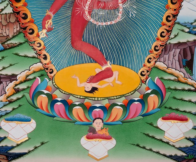 【肉筆画 手描き仏画】バジュラヨーギニー Vajrayogini ヨギニ タンカ 肉筆画 手描き仏画】バジュラヨーギニー Vajrayogini ヨギニ