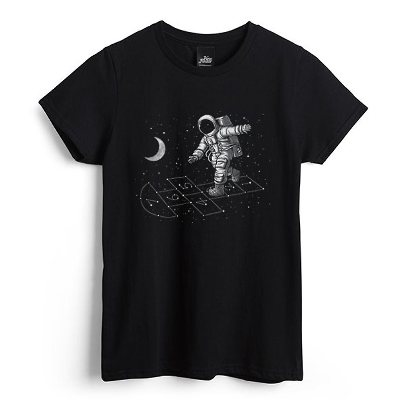星空の下でドリーム - ブラック - 女性のTシャツ - Tシャツ - コットン・麻 