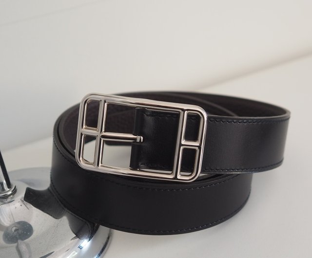 HERMES エルメス ケープコッド ベルト サイズ 90 メンズ ブラック