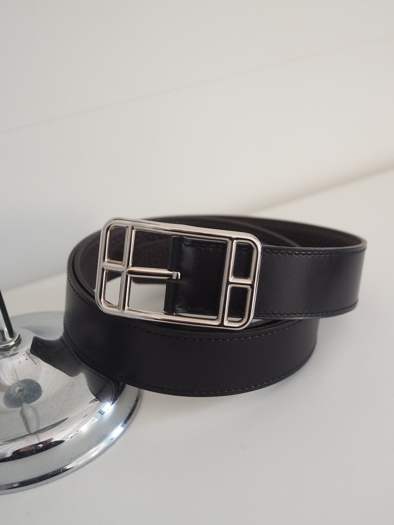 HERMES エルメス ケープコッド ベルト サイズ 90 メンズ ブラック ブラウン シルバー ヴィンテージ - 腰帶/皮帶 - 真皮 黑色