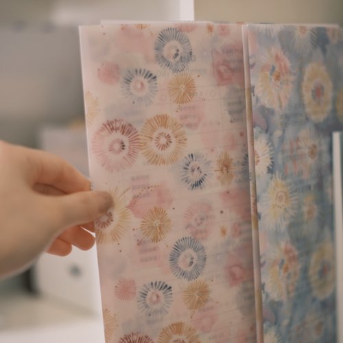 amoment store 夏日花火單層資料夾 學生日系清新A4檔案夾資料試卷收納桌面
