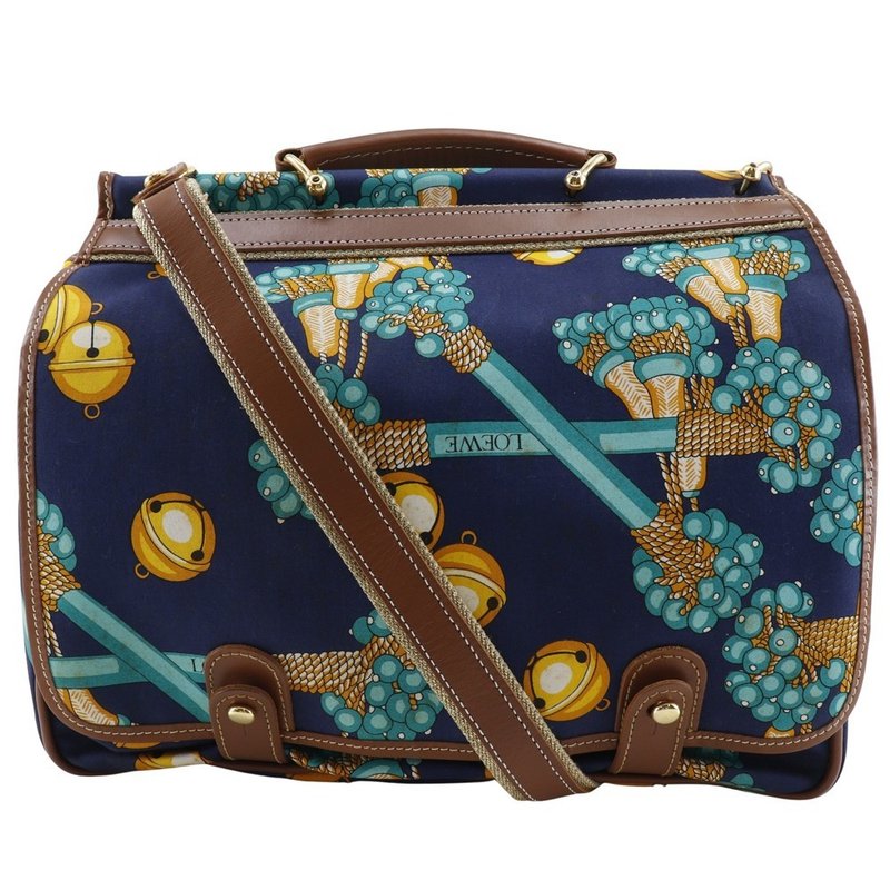【日本直送】ロエベ LOEWE コレクションライン ショルダーバッグ COLECCION JEREZ ヴィンテージ キャンバス 紺 レディース【中古】 - 側背包/斜背包 - 棉．麻 藍色