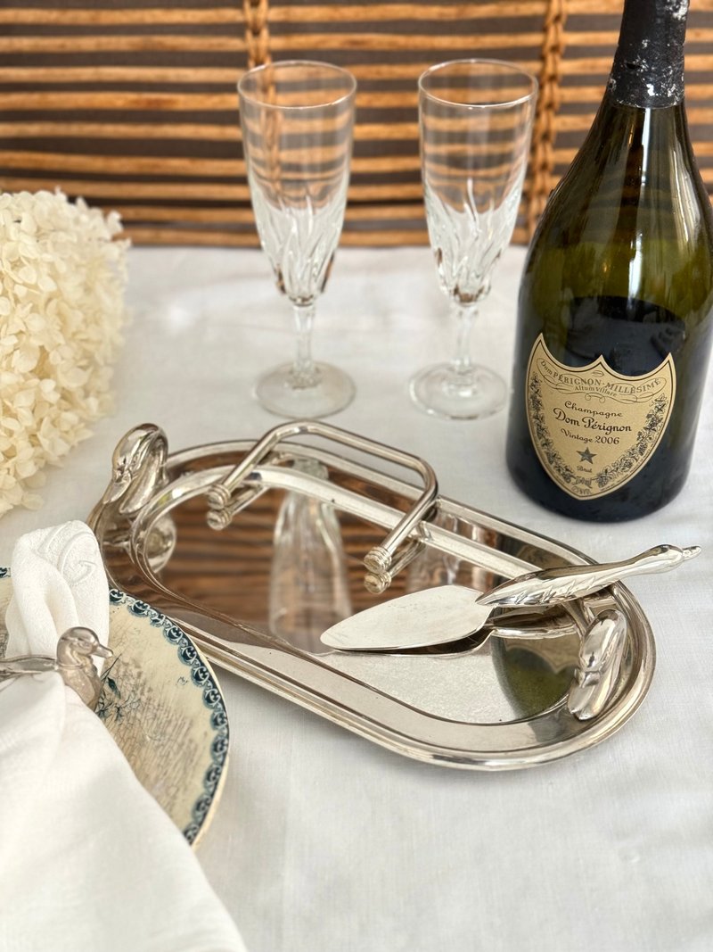 40680-Stunning French antique silver-plated Foie Gras Serving Set with tray/Spre - อื่นๆ - เงิน 