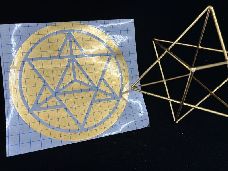 A set of three sacred geometry stickers - ตกแต่งผนัง - โลหะ สีทอง