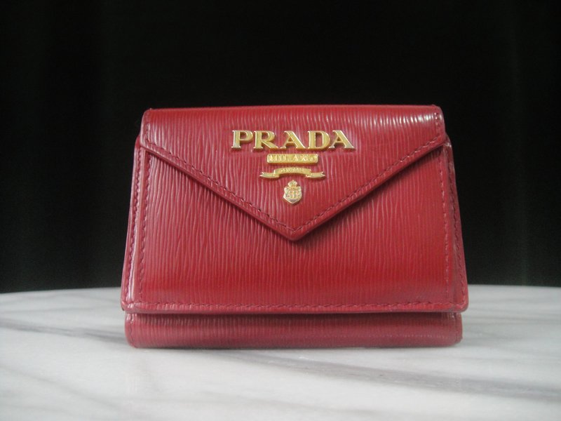 【老時光 OLD-TIME】早期二手PRADA短皮夾 - 錢包/皮夾/長短夾 - 其他材質 多色