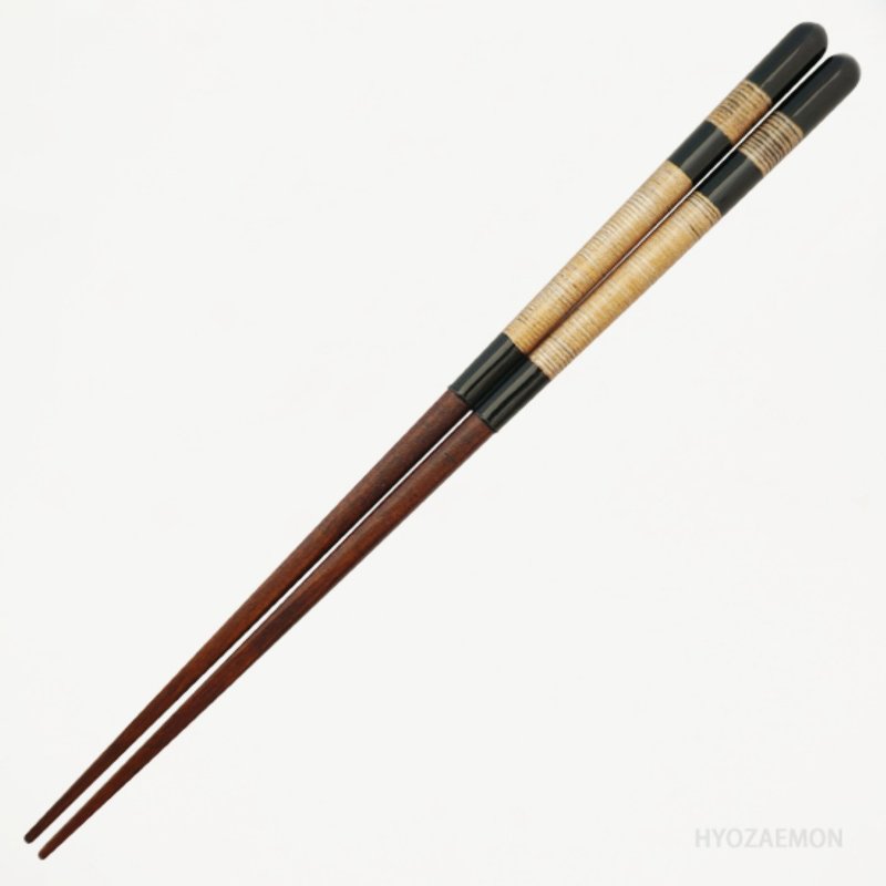 Hyozaemon Chopsticks Tip, Primrose Black, Large 23.5cm Red, Medium 21.5cm - ตะเกียบ - ไม้ 