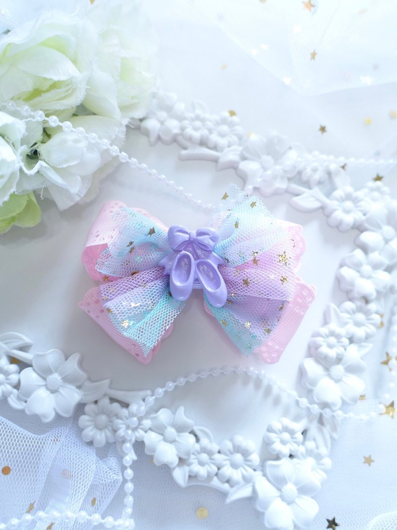 紫色芭蕾舞鞋髮夾 兒童頭飾 - 髮夾/髮圈 - 其他材質 