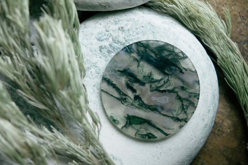 LICHEN 礦石系列-苔蘚瑪瑙 Moss Agate - 擺飾/家飾品 - 玉石 綠色