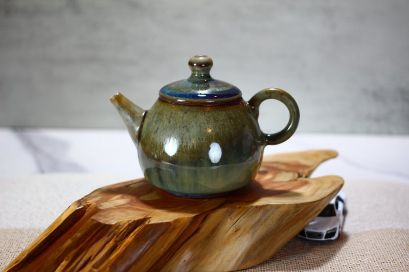 【送禮好物】180ml 柴燒茶壺 天目釉燒 純手工製 名家葉敏祥作品 - 茶壺/茶杯/茶具 - 瓷 