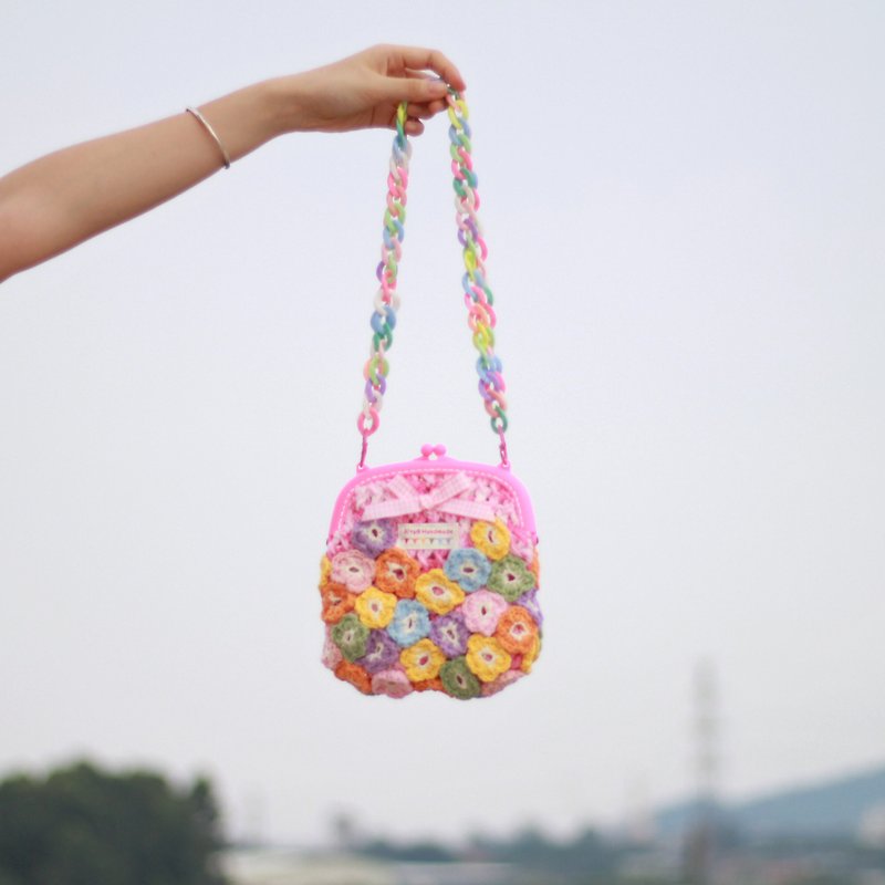 Spring crochet bag - Messenger Bags & Sling Bags - Other Materials Multicolor