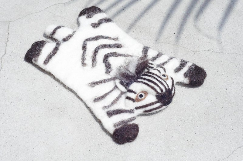 Valentine's Day Gifts National Wind Forest Wool Felt Coaster Animal Animal Coaster - Zebra Water Cup Coaster - ที่รองแก้ว - ขนแกะ ขาว