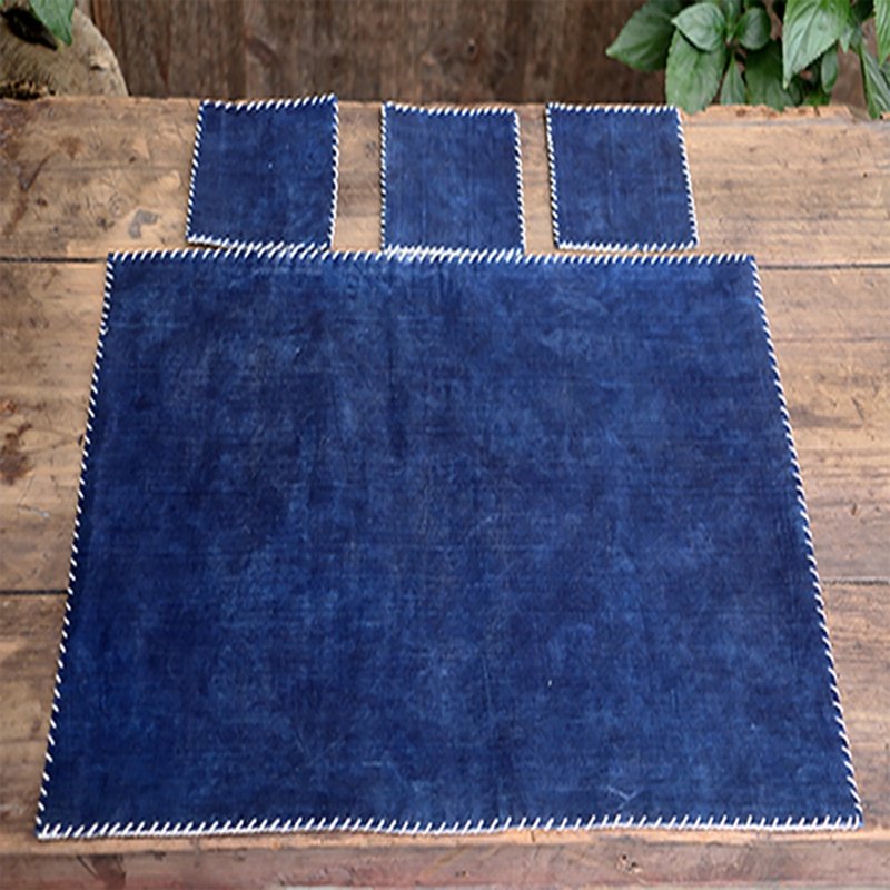 Yishanren | Dong ethnic pure handmade Dong cloth bright cloth egg white cloth classical handmade cloth placemat tea coaster heat insulation table mat - ผ้ารองโต๊ะ/ของตกแต่ง - ผ้าฝ้าย/ผ้าลินิน 