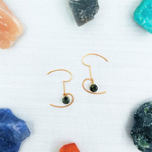 Hee jewelry合一輕珠寶 能量釋放系列 碧璽 黃18K金耳環 輕珠寶飾品