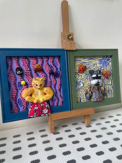 紙粘土　立体アート　アート　立体絵画　絵画 粘土立体絵画 - ショップ Weave Yard ウォールデコ・壁紙 - Pinkoi