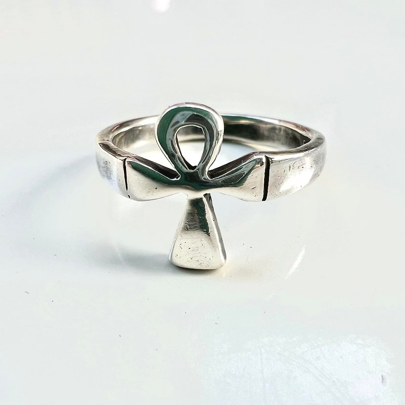 美國古董飾品 | 埃及形象符號-安卡 925純銀戒指 - 戒指 - 純銀 銀色