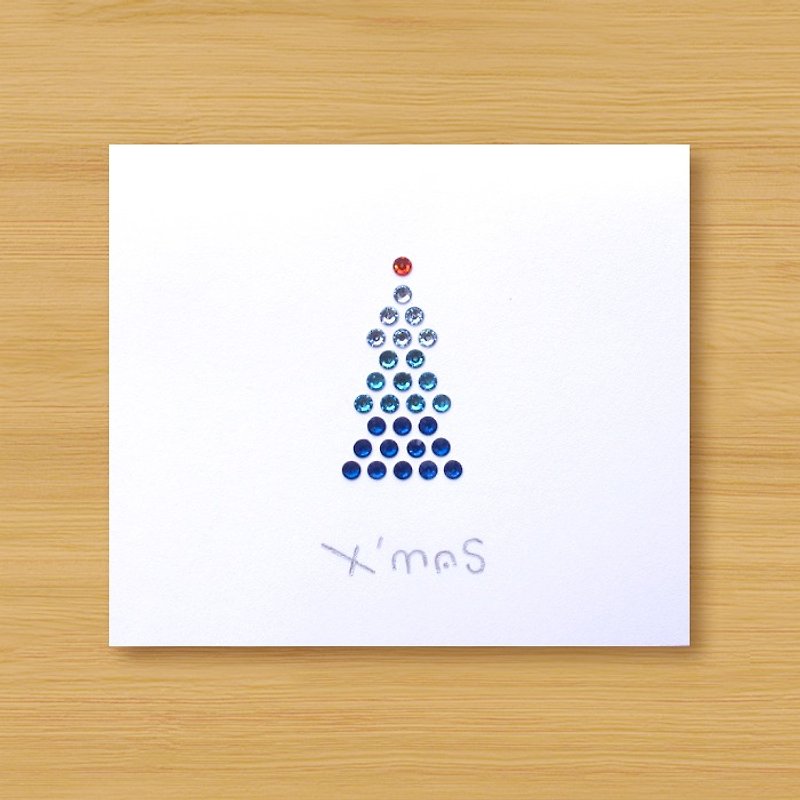 手の込んだカード_クリスマスツリー_B ...クリスマスカード、クリスマス - カード・はがき - 紙 ブルー