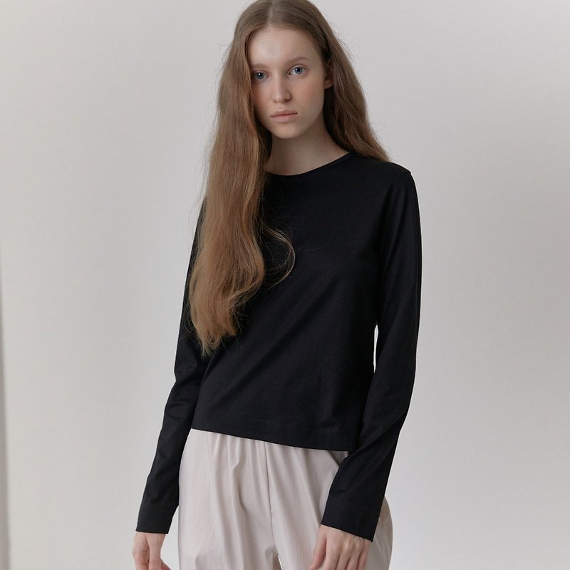 Silket Essential Long Sleeve T-Shirts (Black) - Women's T-Shirts - Cotton & Hemp Black