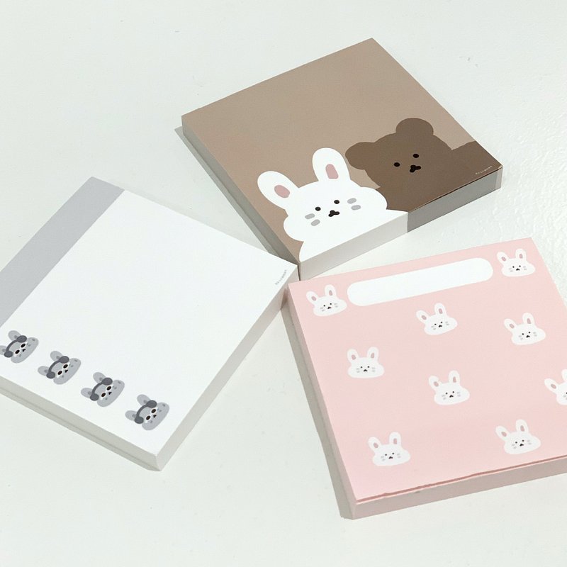 韓國文創 Chanibear memopad - chabi (3type) 好用的便条纸 9cm - 便條紙/便利貼 - 紙 