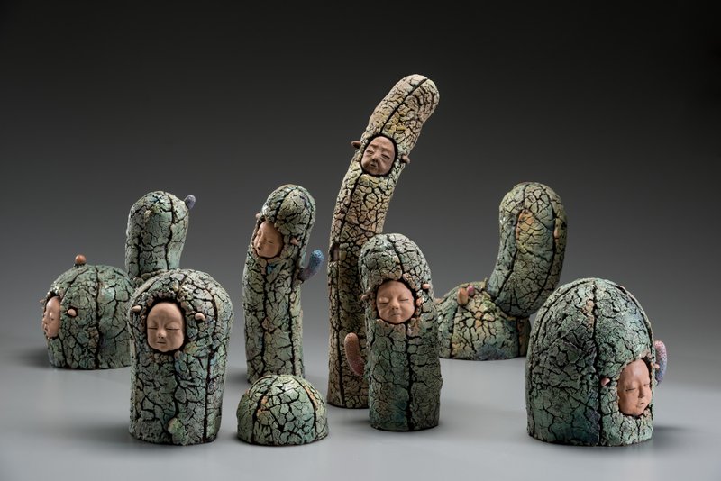 仙人掌小苗擺飾 - 擺飾/家飾品 - 陶 綠色