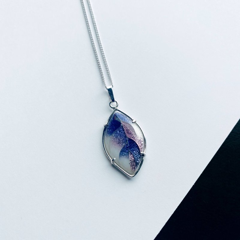Shippo Jewelry リーフ 【バイオレット Violet】 七宝焼のペンダント 純銀胎有線七宝 - 項鍊 - 銀 紫色