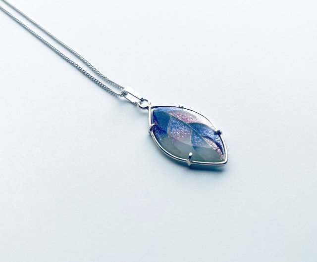 Shippo Jewelry リーフ 【バイオレット Violet】 七宝焼のペンダント