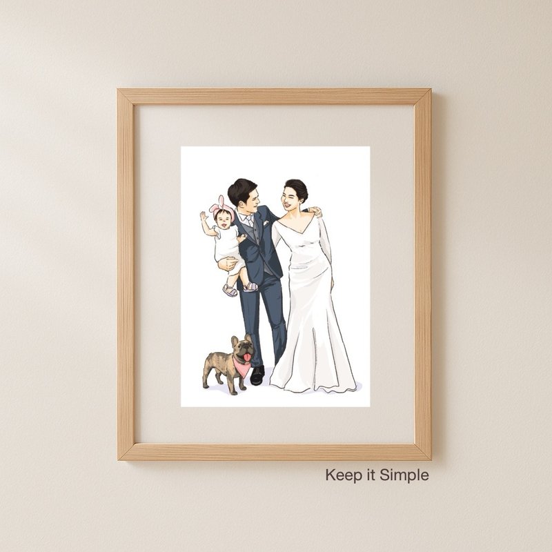 Family and Pet Illustration - 電子似顏繪/繪畫/插畫 - 其他材質 